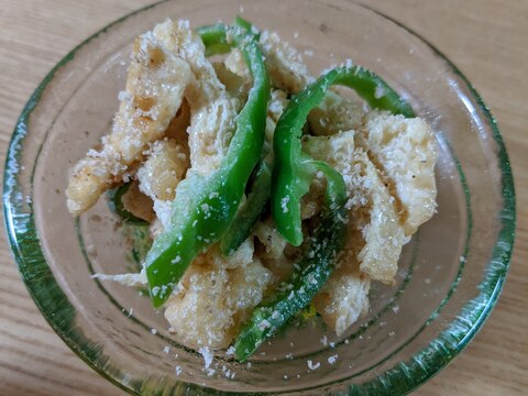 薄揚げとピーマンの小鉢